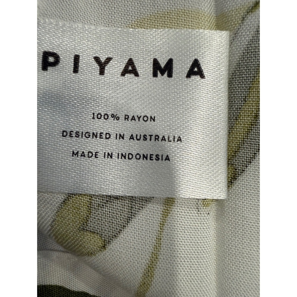 NWT Piyama PJ Set Olive Leaf Pattern - Long Sleeve Top & Shorts - Small (4-6) - Picture 5 of 6